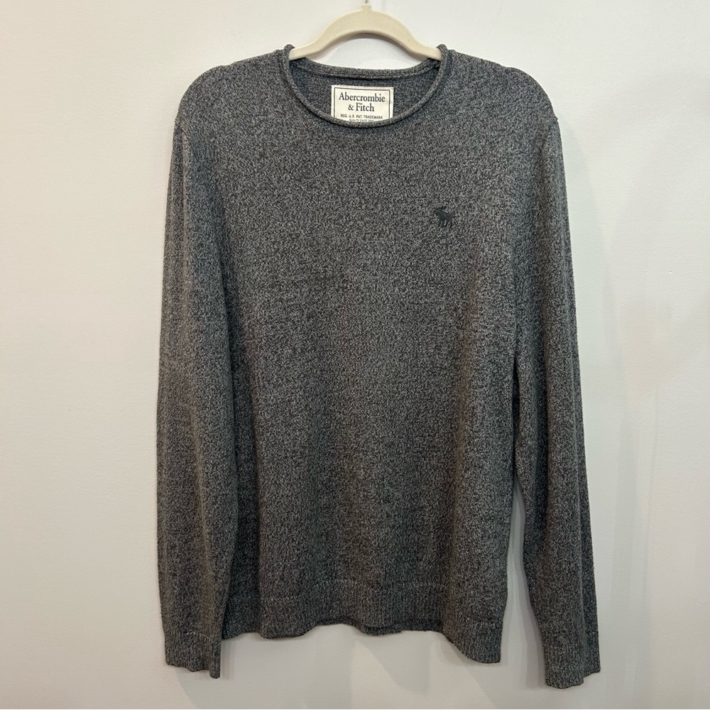 Abercrombie & Fitch Men’s Cotton Crewneck Sweater Gray Marled Yarn Size XXL